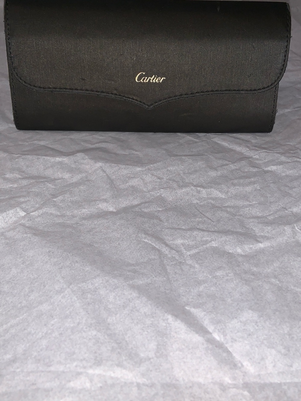 Cartier Black Glasses case with Gold Logo